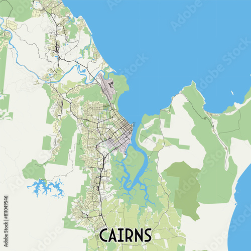 Cairns Australia map poster art
