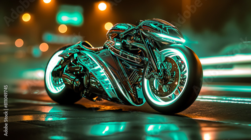 Futuristic motorcycle wallpaper.