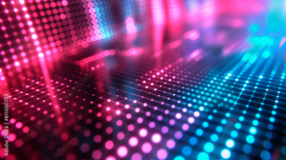 Neon light grid in vibrant pink and blue hues. Concept of futuristic technology backgrounds, digital art Neon light grid in vibrant pink and blue hues. Concept of futuristic technology backgrounds, digital art