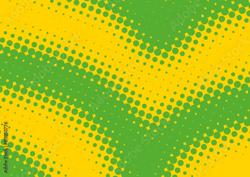Modern yellow and yellow superhero pop art background in comic book style with halftone design, vector