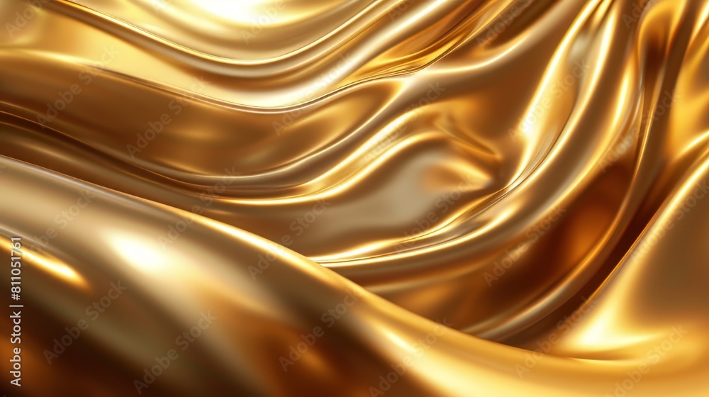 A close up of a flowing piece of gold silk. A close up of a flowing piece of gold silk.