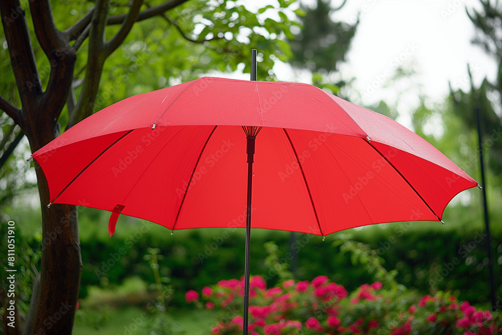 red and green umbrella, The red umbrella takes center stage in the scene, its vibrant hue capturing the viewer's attention and symbolizing the protective shield offered by travel insurance