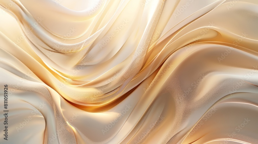 Fototapeta premium A flowing golden silk cloth