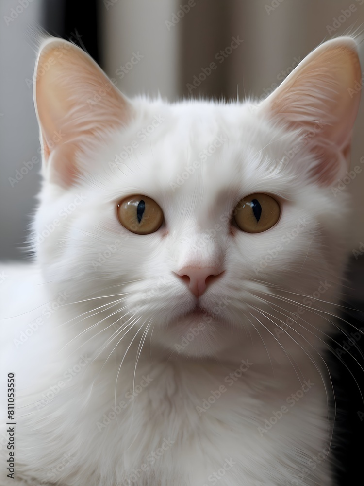 White Cat Animal Realistic Photo Illustration Art White Cat Animal Realistic Photo Illustration Art