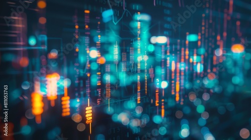 Wallpaper Mural financial stock market graph on LED. Abstract financial stock market background. Economy trends background for business idea and all art work design. Torontodigital.ca