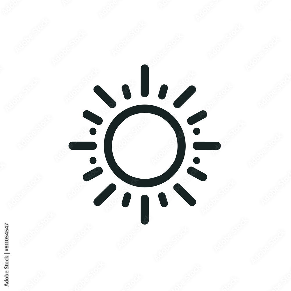 Sun Icon, Simplified Line Art, Weather Symbol
Sun Icon, Simplified Line Art, Weather Symbol