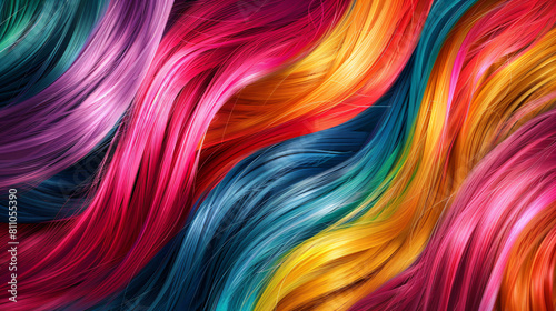 Colorful hair strands as background