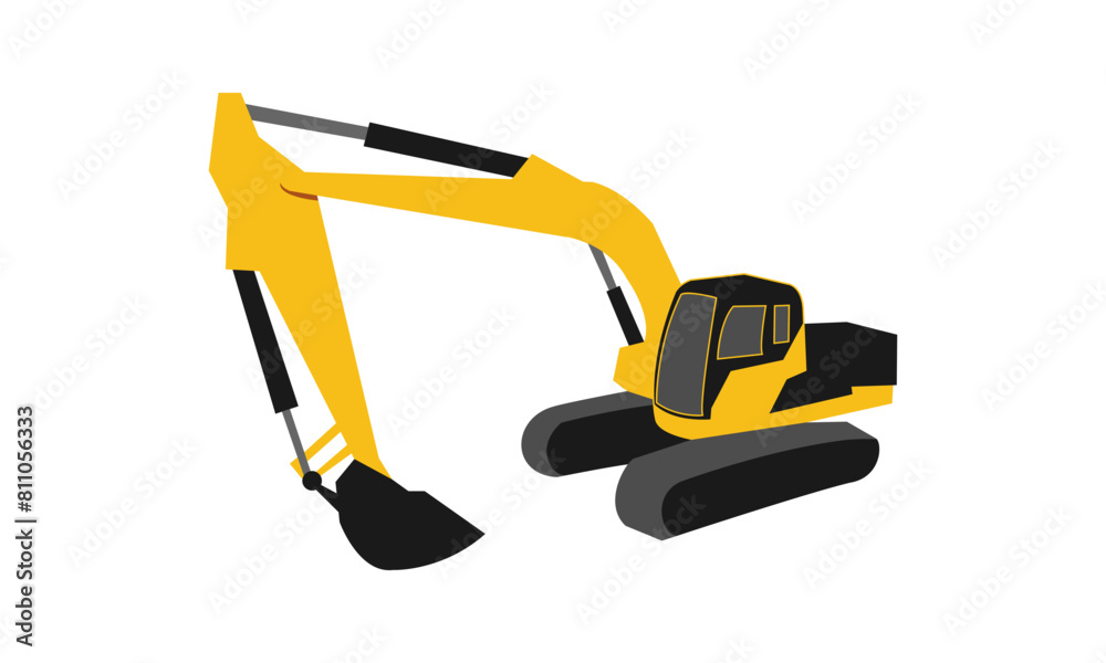 Heavy equipment excavator illustration design vector Heavy equipment excavator illustration design vector