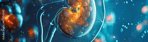 A 3D rendering of a kidney. The kidney is made up of millions of tiny filtering units called nephrons. These nephrons filter waste products and excess water from the blood to produce urine. photo