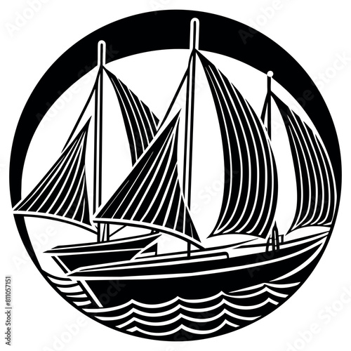 Sail into Nostalgia A timeless maritime adventure captured in monochrome elegance.