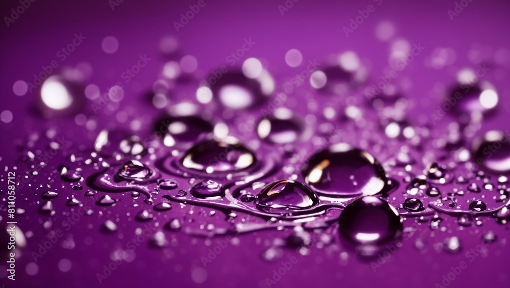 Realistic water droplets on purple background design wallpaper Realistic water droplets on purple background design wallpaper