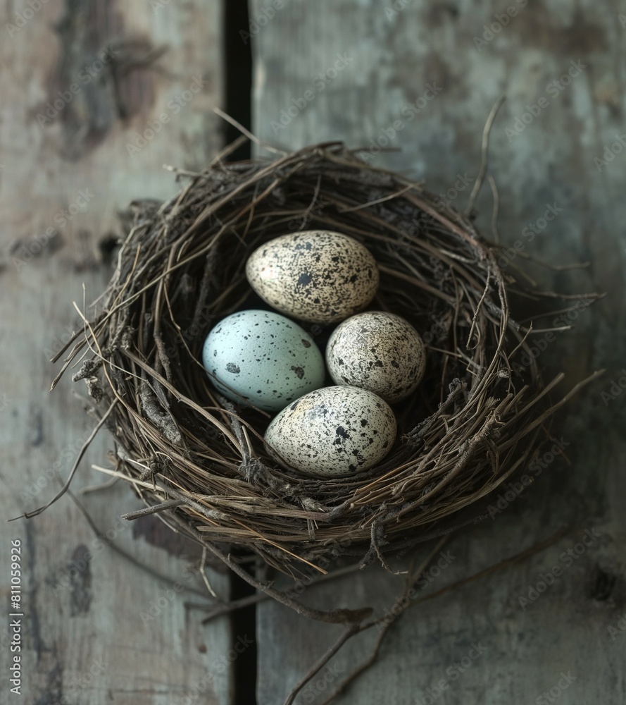 Obraz premium Bird nest with eggs