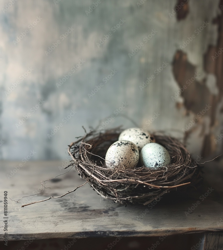 Obraz premium Bird nest with eggs