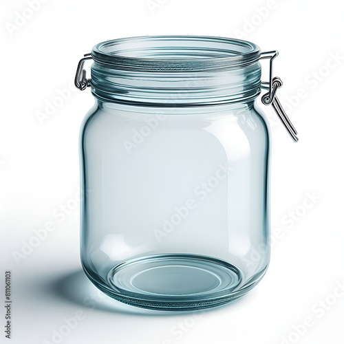 Empty blank jar hyperrealistic isolated on white background