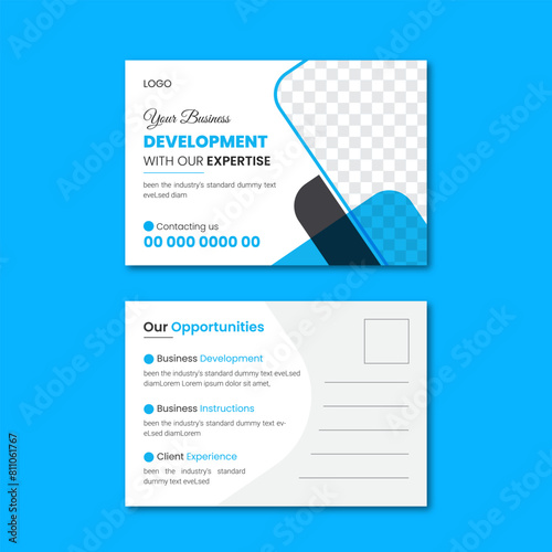 Modern postcard design, corporate postcard design template