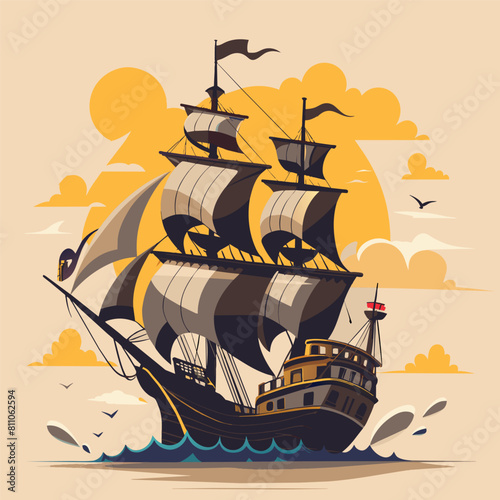 Sail into Nostalgia A timeless maritime adventure captured in monochrome elegance.