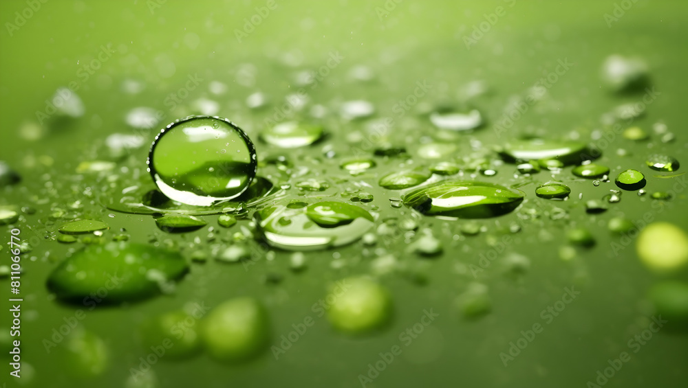 Realistic water droplets on lime background design wallpaper Realistic water droplets on lime background design wallpaper