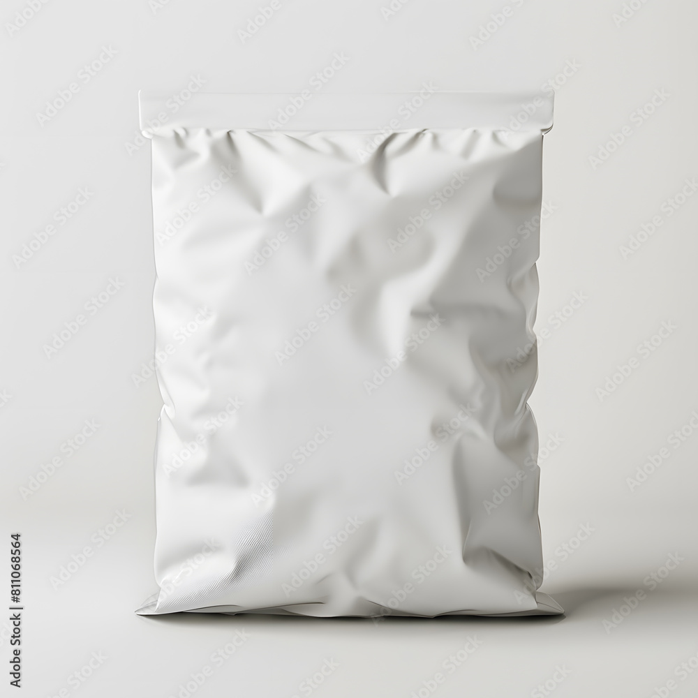 White plastic bag mockup for product isolated on white background. 3d blank white plastic bag for packaging design White plastic bag mockup for product isolated on white background. 3d blank white plastic bag for packaging design