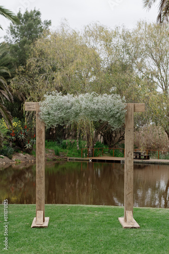 Wedding ceremony next to dam