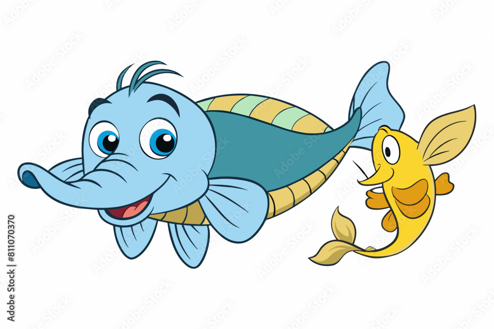 nose fish cartoon vector illustration nose fish cartoon vector illustration