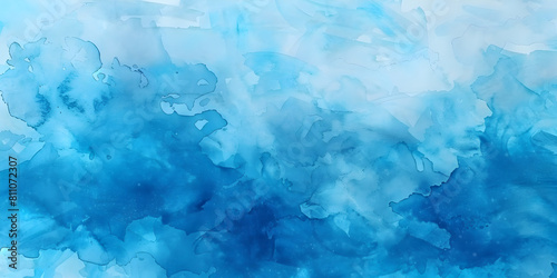 Dreamy Aqua Abstract Watercolor Background, Experimental Aqua Tones in Watercolor Art