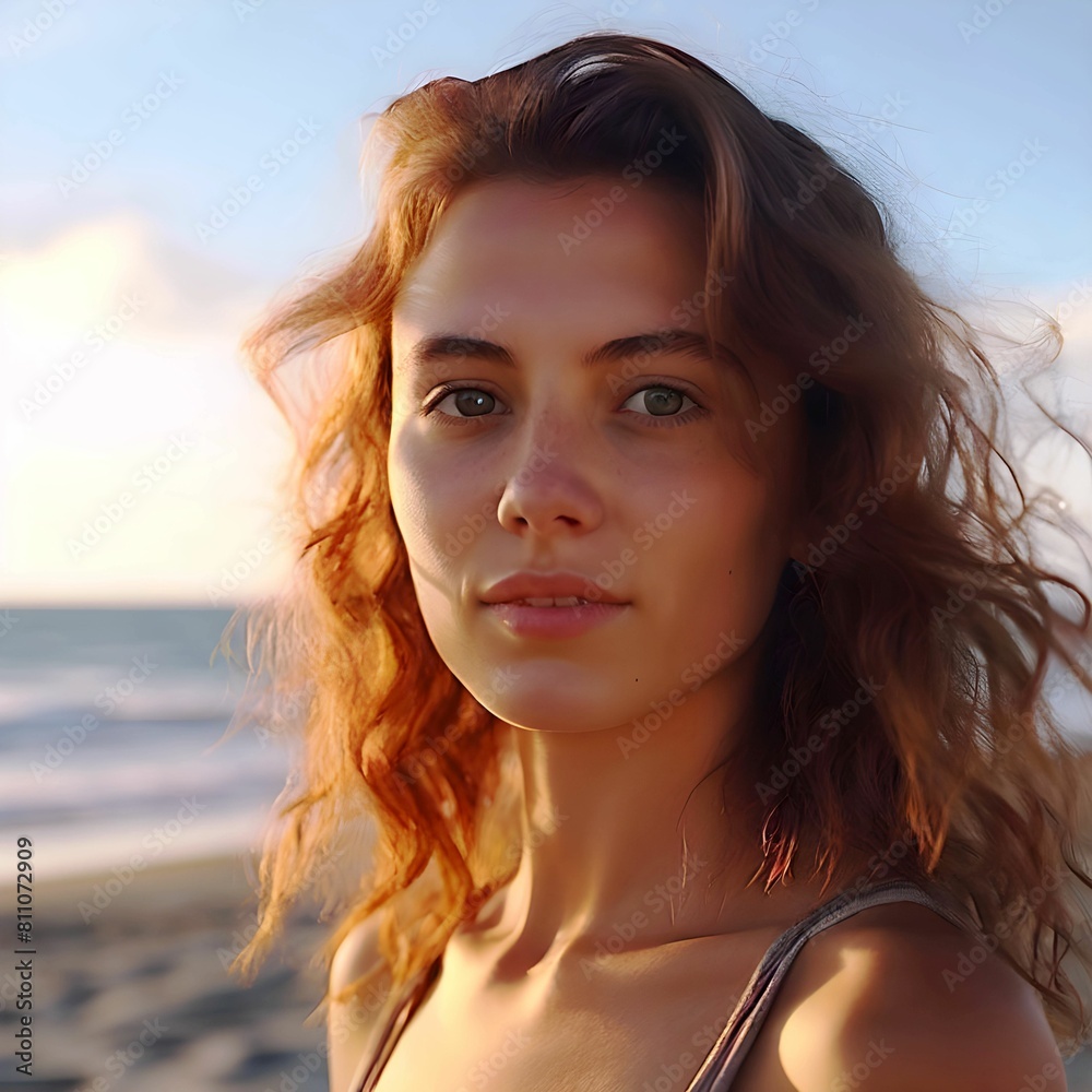 portrait of a woman on the beach portrait of a woman on the beach
