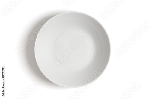 Empty plate close up on a white background