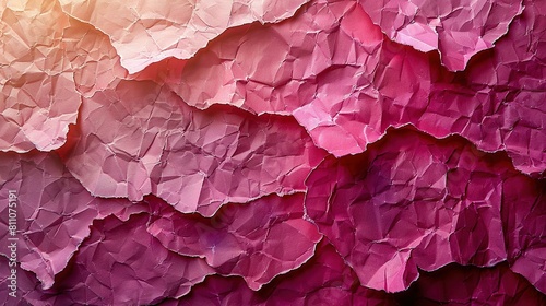  A close-up of tissue paper appears to be made from pink and purple shades