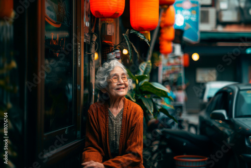 Portrait of elderly Asian woman