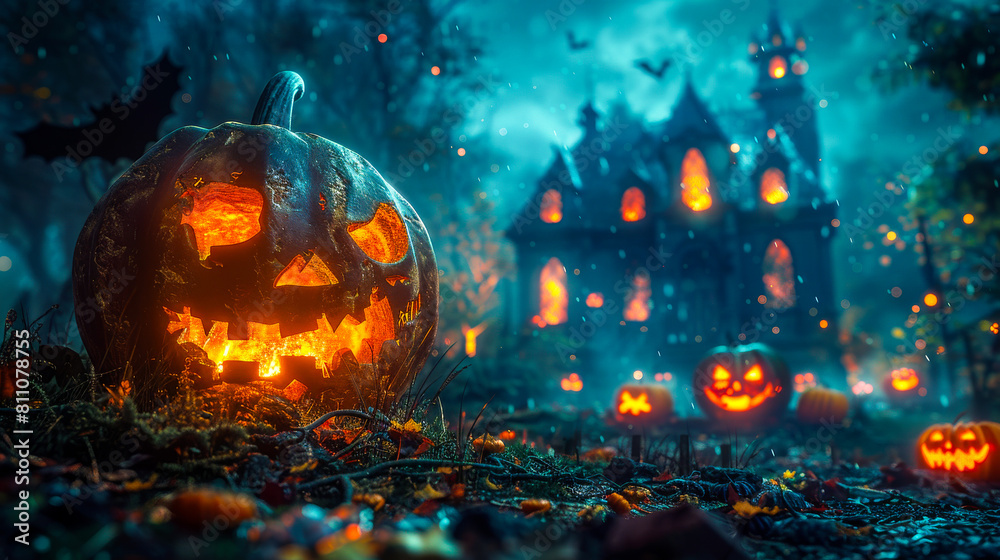 Spooky Pumpkins by Haunted House Stairs and Patio
Spooky Pumpkins by Haunted House Stairs and Patio