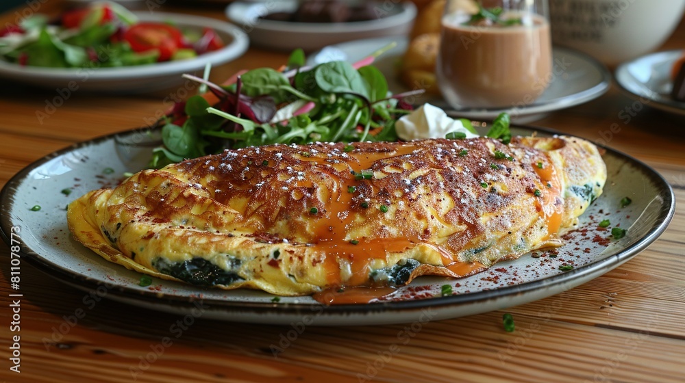 A photo of a single dish on a table surrounded by other dishes and beverages A photo of a single dish on a table surrounded by other dishes and beverages
