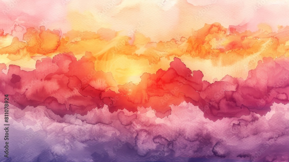 A vivid watercolor painting of a sunset over a mountain range A vivid watercolor painting of a sunset over a mountain range