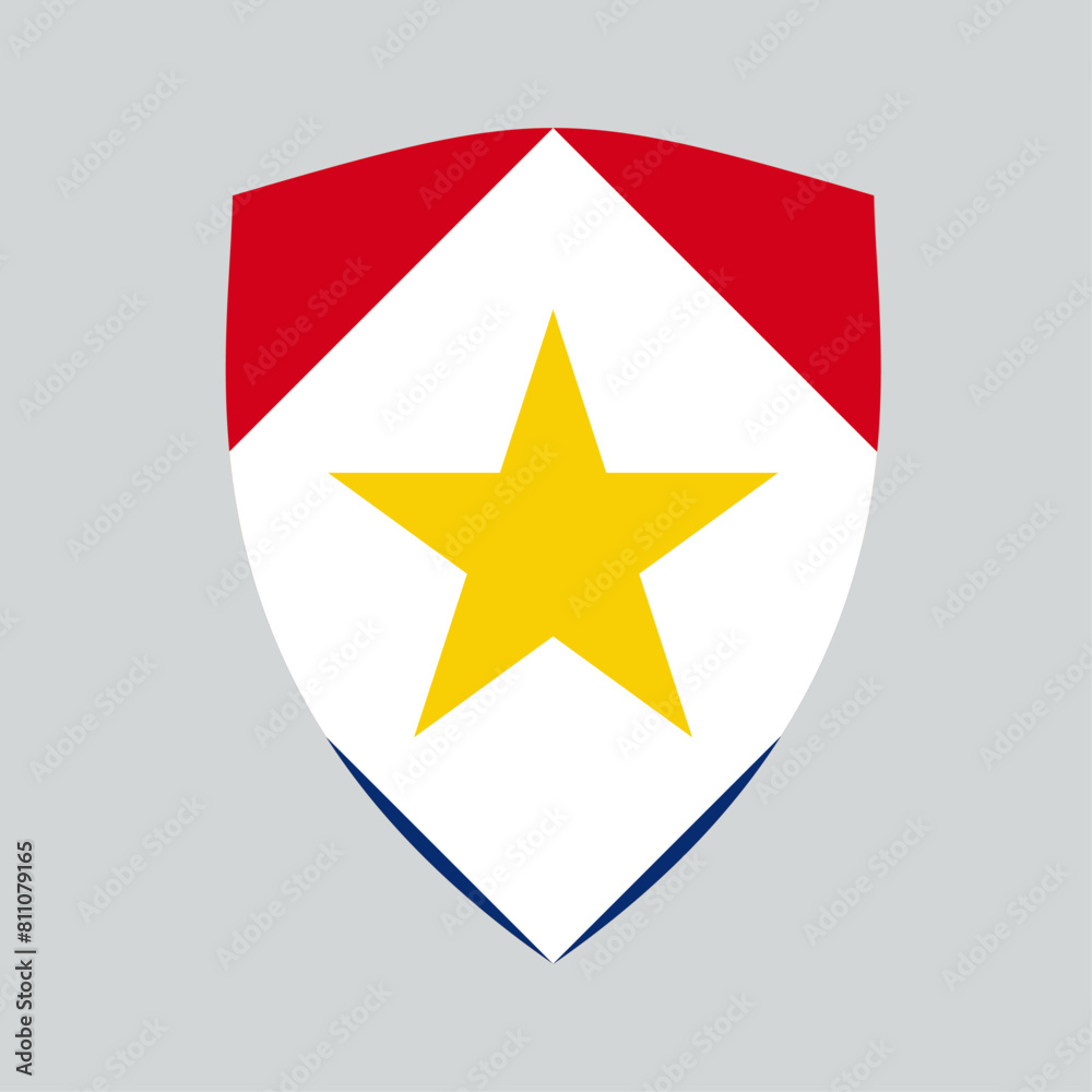 Saba Flag in Shield Shape Frame Saba Flag in Shield Shape Frame