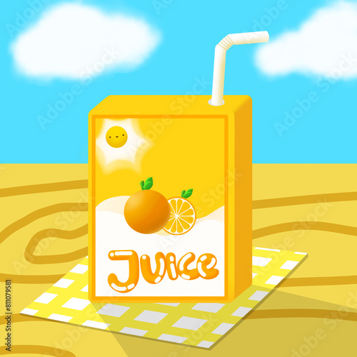 orange juice on the beach, soft drink, illustration of juice, orange juice, juice, chartoon, cartoon photo