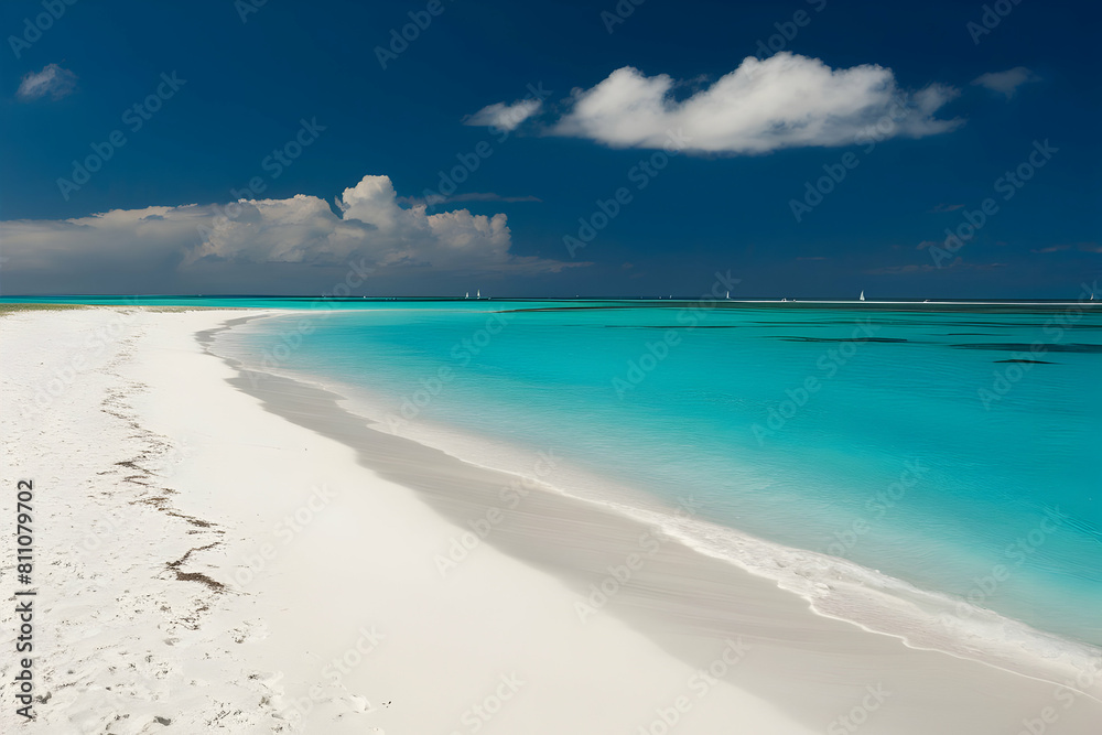 Beautiful beach vacation palm tree