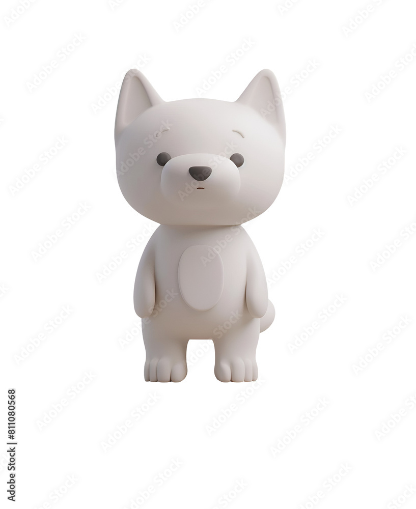 Chibi in Toy Style: Cute 3D Render Cartoon Illustration of a White Dog for Kids, Isolated on Transparent Background, PNG Chibi in Toy Style: Cute 3D Render Cartoon Illustration of a White Dog for Kids, Isolated on Transparent Background, PNG