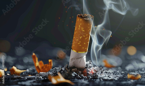 World No Tobacco Day With Anti-Smoking Concept Design, No Smoking Banner Design, Generative Ai. 