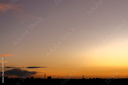 Silhouette of cityscaper buildings during a sunset in Brazil photo