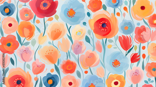 boho design abstract oil painting flower