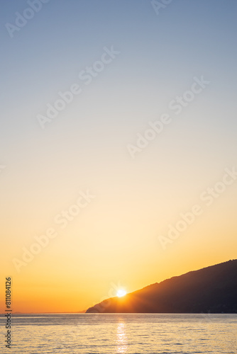 vertical photo of the seascape during the evening landscape