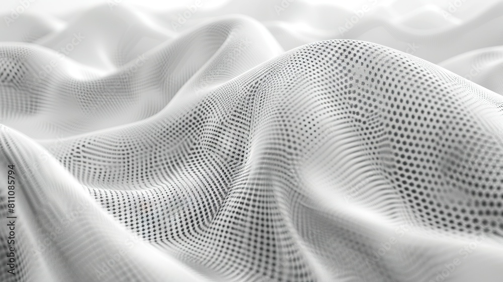 A monochrome picture of undulating cloth exhibiting a rippling design on the surface A monochrome picture of undulating cloth exhibiting a rippling design on the surface