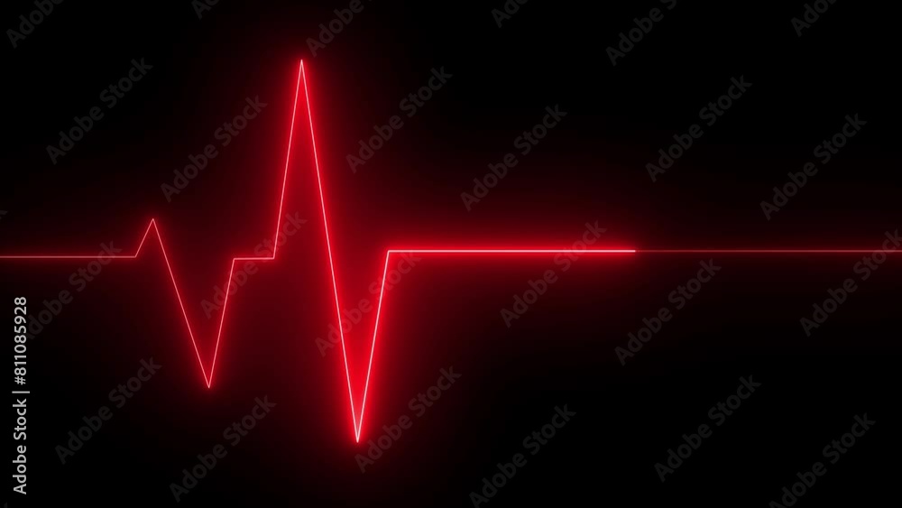 Animated Neon Sign Heart Beat Line Animated Neon Sign Heart Beat Line