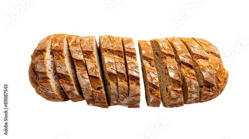 Homemade Sliced Bread on Transparent Background - Fresh Bakery Loaf for Healthy Breakfast, Culinary Baking, and Nutritious Snacks