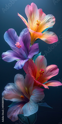 portrait of multicoloured flowers 