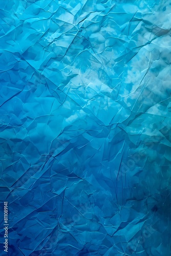 A blue crumpled paper background with a white cloud.