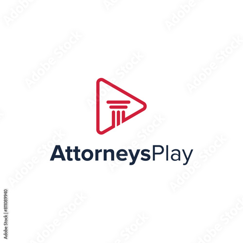 attorney play simple sleek creative geometric modern logo design vector