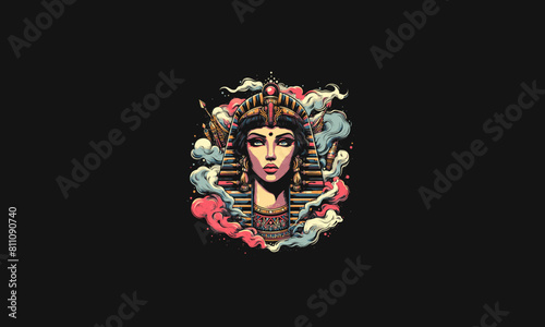 cleopatra with smoke vector illustration artwork design