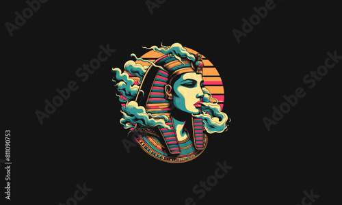 cleopatra with smoke vector illustration artwork design