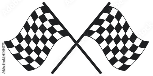 Formula 1 championship, isolated flags. Vector illustration of two sport racing flags.