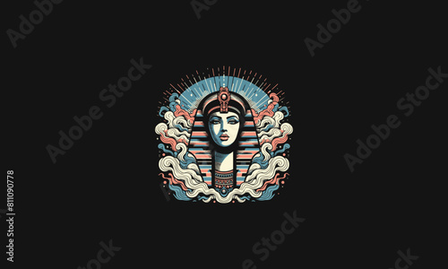 cleopatra with smoke vector illustration artwork design